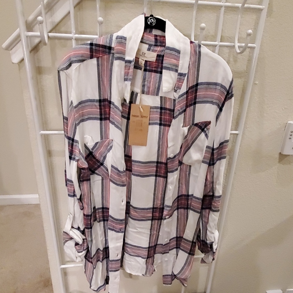 Long sleeve plaid button down